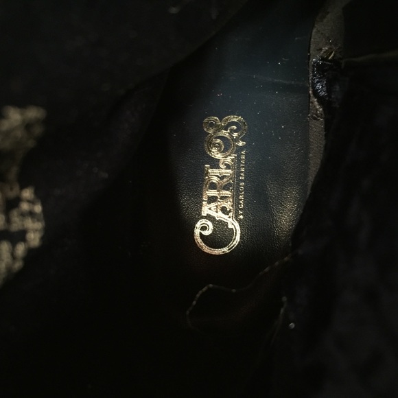 NWOB Carlos Santana blue velvet chunky bootie heel - Picture 3 of 6